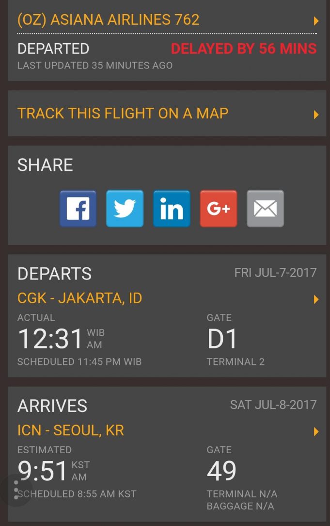 자카르타 인천행 아시아나 출항 2시간만에 회항…왜?