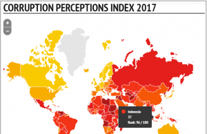 국제 투명성 기구, 인도네시아 부패순위 180국가중 96위