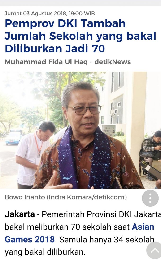 ●속보● 자카르타 총 70개 학교 휴교명단…4번째 번복