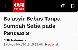 최대 테러단체인 제마 이슬라미야의 지도자인 아부 바카르 바시르 석방