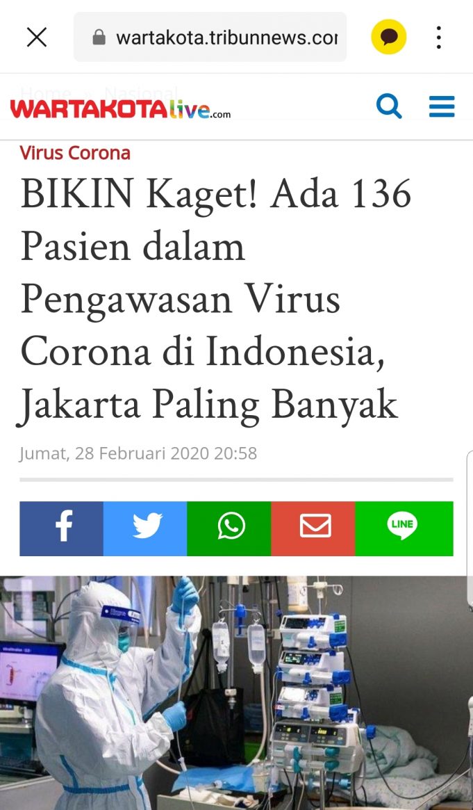 인도네시아 환자 135명 발생보도는 의심감시환자 !!