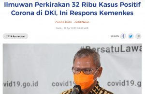 과학자대학연합 “자카르타 확진자 3만2천명”추정 발표