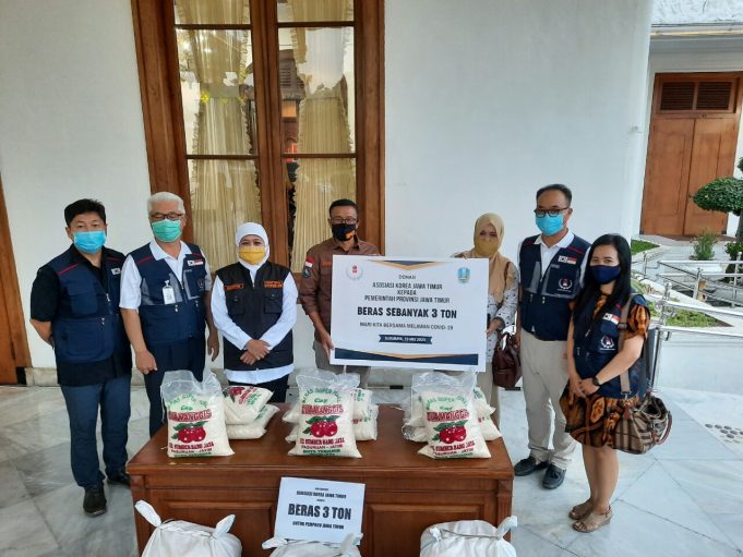 동부자바한인회, 수라바야시와 동부자와주에 쌀 6톤 지원