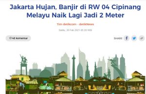 Jabodetabek 지역 폭우 및 홍수 조기경보 UPDATE(2월20일 오전)