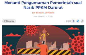 긴급 PPKM 조치가 연장될까요? …. 정부 발표 기다리는 중