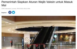 자카르타 예방접종 의무화 적용 “근무자 백신접종해야”… 4단계 PPKM 지역 확대 예고