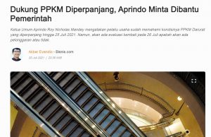 긴급 PPKM 조치 연장에 소매점 협회 “도와달라”