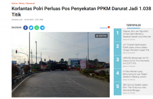 자와 발리 전역 1,038 지점에서 이동 통제