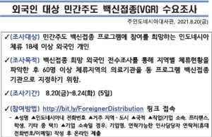 외국인 대상 민간주도 백신접종(VGR) 수요조사