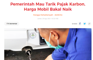인도네시아 차량에 탄소세 부과 계획