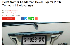 차량번호판 색상 흰색으로 변경 계획