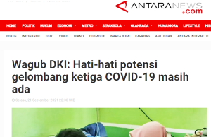 자카르타 부지사 “코로나19 3차 유행 가능성에 주의”