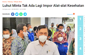 Luhut 장관 “의료기기 수입 금지해야”