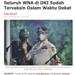 자카르타 외국인 백신접종 계획
