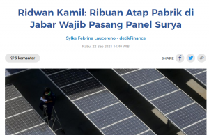 서부 자와 공장 태양열 전기 의무 설치해야