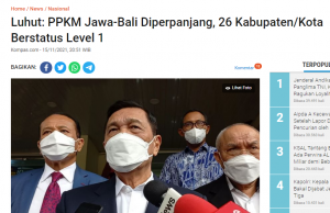 자와 발리 지역 PPKM 29일까지 2주 연장… 이동성 대폭 증가