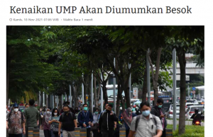 자카르타 UMP 인상 19일 발표 예고