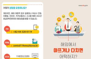 “해외에서 아플 땐 재외국민 119응급의료상담 서비스 이용하세요”