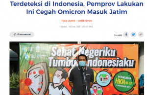 동부 자와주 Omicron 유입 차단 조치