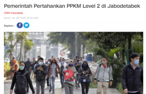 자와 발리 PPKM 1월 31일까지 연장… Jabodetabek 수도권 2단계 계속