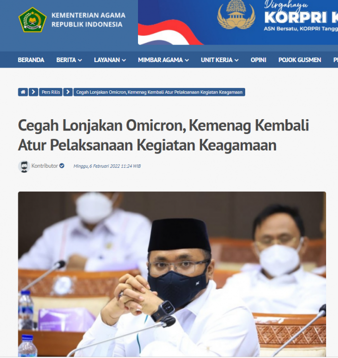 종교부, COVID19 3차 확산에 종교 활동 회람 발표