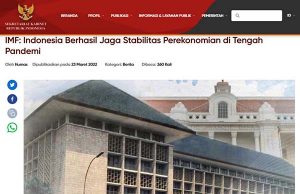 IMF: 인도네시아, 팬데믹 속에서 성공적으로 경제 안정 유지
