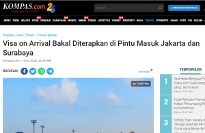 *속보* 자카르타 수라바야 공항 도착비자 허용 초읽기