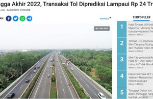 2022년 말까지 통행료 징수는 24조 루피아 초과