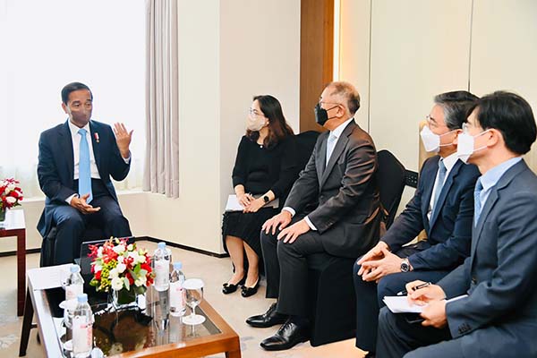 현대자동차그룹 정의선 회장이 한국을 방문한 인도네시아 조코 위도도 대통령과 면담하고 있는 모습 ⓒ현대자동차그룹