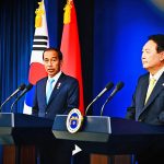 조코위 대통령과 윤석열 대통령이 7월 28일 서울 용산청사에서 공동기자회견을 하고 있다. 사진 인도네시아 내각 사무부