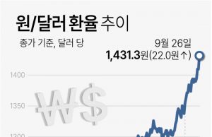 ‘검은 월요일’…증시 시총 71조원 증발, 환율 22원 급등