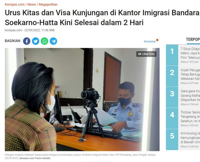 Soetta 공항 출입국에서도 KITAS 및 방문비자 연장…”이틀 만에 완료”