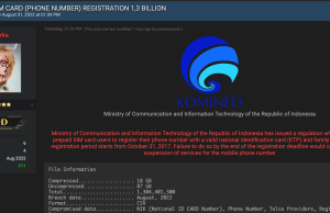 인도네시아 핸드폰 등록 13억 개 데이터 유출 의혹, 암시장에서 거래
