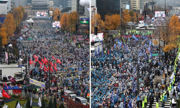 서울도심 곳곳 채운 9만 노동자…이태원 참사 추모도