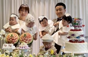 34년만에 태어난 다섯쌍둥이 돌잔치…군인부부 “응원 감사”