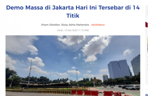 자카르타 14곳 시위로 차량 통제