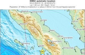 *지진* 16일 05시30분 수마트라섬 인근 해저서 규모 6.0 강진