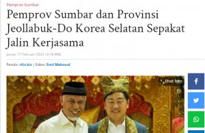 전북도-서부 수마트라주, ‘포괄적 협력’ 약속