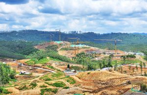 인도네시아 신수도 예정지 누산타라의 대통령궁 공사 현장