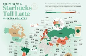 커피 가격 기반 전세계 물가 지도 ‘스위스 1위’