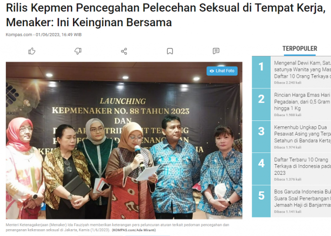 노동부 장관, 직장 내 성범죄 방지에 관한 장관령 개정 발표