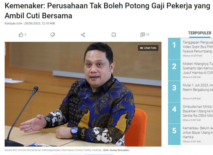 노동인력부 “기업은 권장휴일 근로자 급여를 삭감할 수 없다”