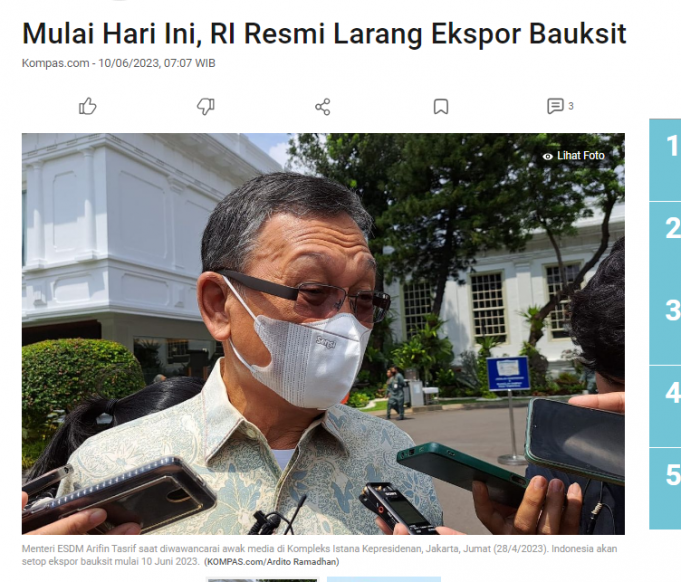 인도네시아 보크사이트 수출 금지 시작…업계는 “대량실업 우려”