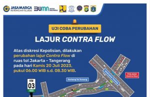 자카르타-땅어랑 유료 도로 역방향 통행 변경