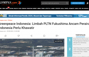 日원전 오염수 방류…그린피스 인니 “태평양에 생태계 폭탄과 같아” 국립연구혁신청 “걱정할 것 없다”