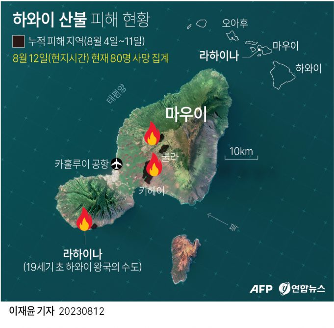 하와이 산불 사망자 93명, 美 100년만에 최악…수색 3% 초기단계