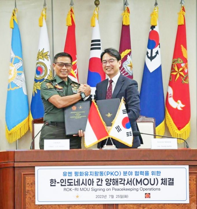 인도네시아군과 한국 국방부, 세계 평화 유지 강화에 합의