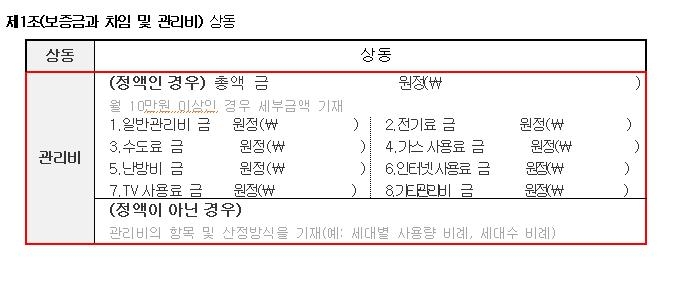 바뀌는 주택임대차표준계약서 양식. 국토부 2023.10.5