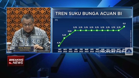 인도네시아 중앙은행 총재는 기준금리를 5.75%에서 6.0%로 0.25%포인트 인상한다고 밝혔다. 2023.10.19