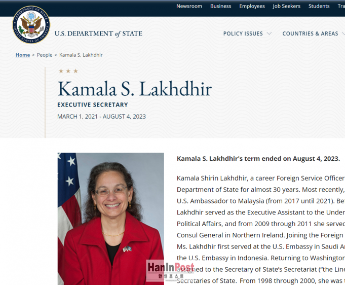 바이든, 카멀라 주인니 미대사 지명…’북핵통’ 성김 은퇴 수순 전망